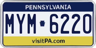 PA license plate MYM6220