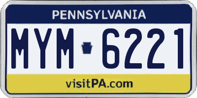 PA license plate MYM6221