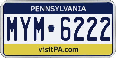 PA license plate MYM6222