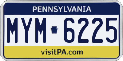 PA license plate MYM6225