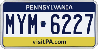 PA license plate MYM6227