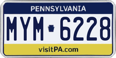 PA license plate MYM6228