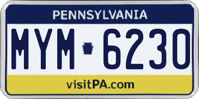 PA license plate MYM6230