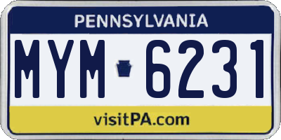 PA license plate MYM6231