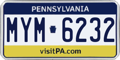 PA license plate MYM6232