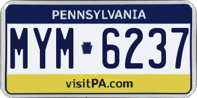 PA license plate MYM6237