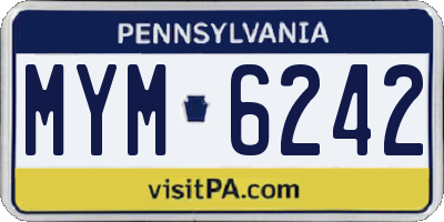 PA license plate MYM6242