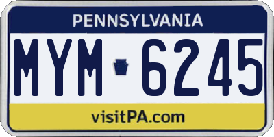 PA license plate MYM6245