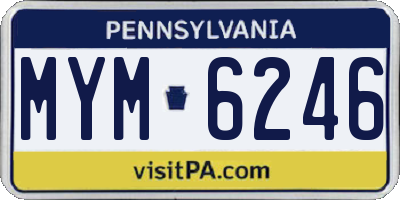 PA license plate MYM6246
