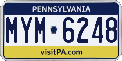 PA license plate MYM6248