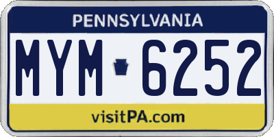 PA license plate MYM6252