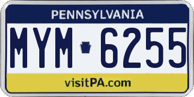PA license plate MYM6255