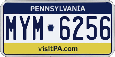 PA license plate MYM6256