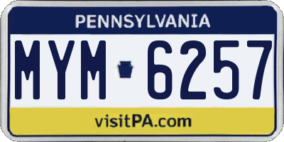 PA license plate MYM6257
