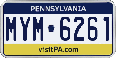 PA license plate MYM6261