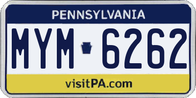 PA license plate MYM6262