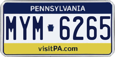 PA license plate MYM6265