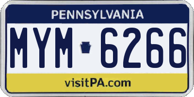 PA license plate MYM6266