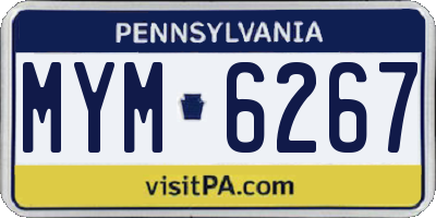 PA license plate MYM6267