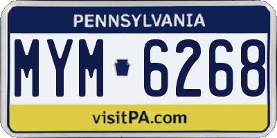 PA license plate MYM6268