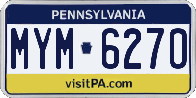 PA license plate MYM6270