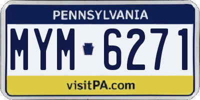 PA license plate MYM6271