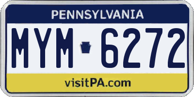 PA license plate MYM6272