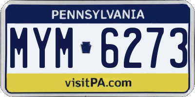 PA license plate MYM6273