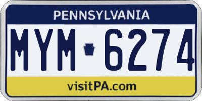 PA license plate MYM6274