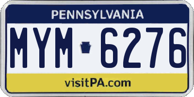 PA license plate MYM6276
