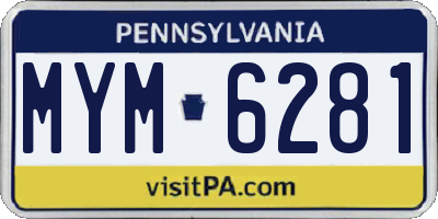 PA license plate MYM6281