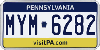 PA license plate MYM6282
