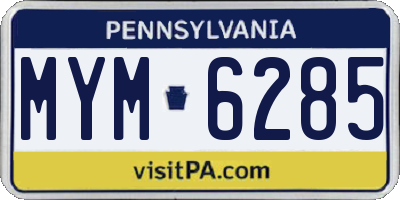 PA license plate MYM6285