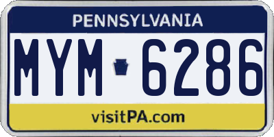 PA license plate MYM6286