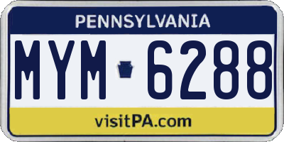 PA license plate MYM6288
