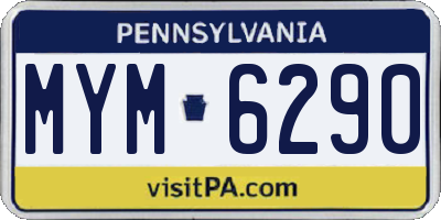 PA license plate MYM6290