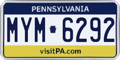 PA license plate MYM6292