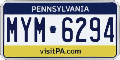 PA license plate MYM6294