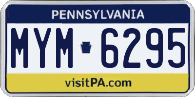 PA license plate MYM6295