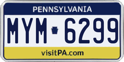 PA license plate MYM6299