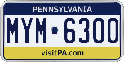 PA license plate MYM6300
