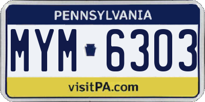 PA license plate MYM6303