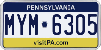 PA license plate MYM6305