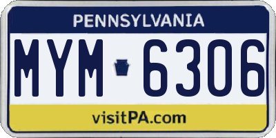 PA license plate MYM6306