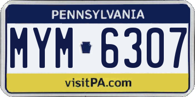 PA license plate MYM6307