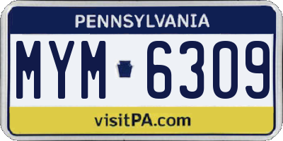 PA license plate MYM6309
