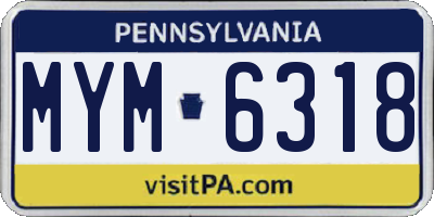 PA license plate MYM6318