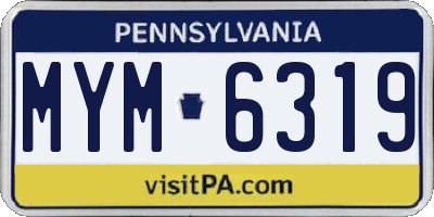 PA license plate MYM6319
