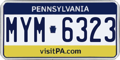 PA license plate MYM6323