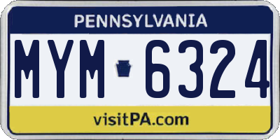 PA license plate MYM6324